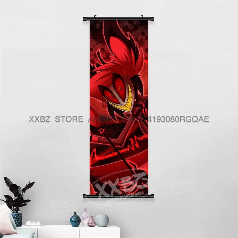 Simple Black Comedy Hazbin Hotel Home Decoration Hanging Painting Cartoon Wall Artwork Scrolls Picture Room Canvas Print Posters — image 25