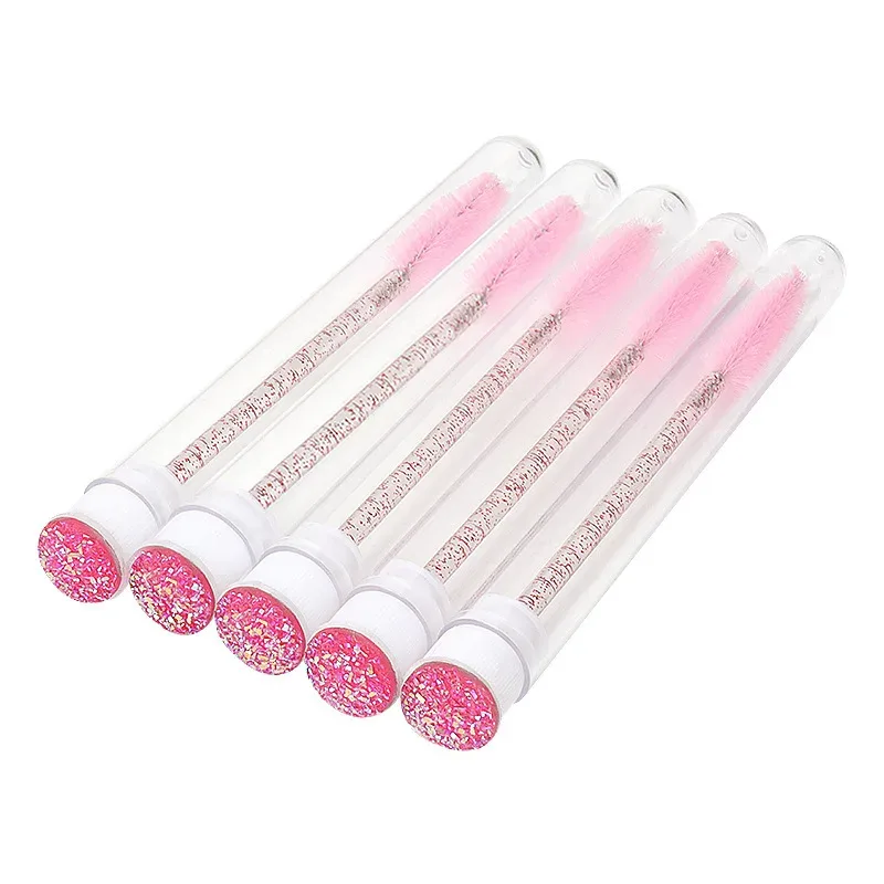 10Pcs Reusable Eyelash Brush Mascara Wands for Eyelash Extension Makeup Brushes Crystal Micro Drill Separate Tube — image 6