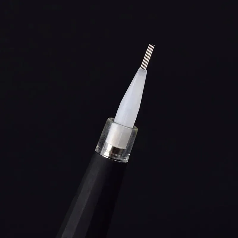100Pcs Microblading Tattoo Needle Tips Nozzle Caps for Eyebrow Lip Eyeline Permanent Makeup Tattoo Machine Gun