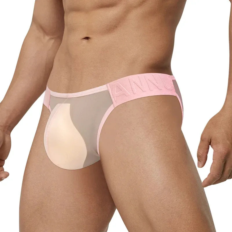 Sexy Men Bikini Briefs Man Underpantsr Slip Transparent Mesh Underwear Male Cuecas Men's Panties Ultra-thin Gays Sports Briefs — image 24
