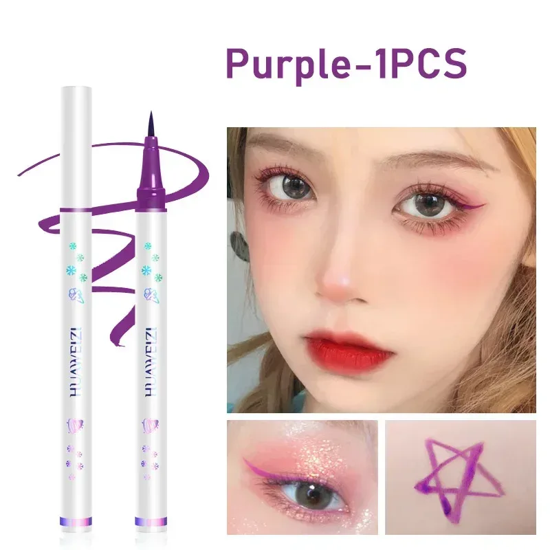 6 Color Liquid Eyeliner Pen Water Proof Lying Silkworm Pencil Very Fine Brown Purple Blue White Eye Makeup Shadow Liner Cosmetic — image 10