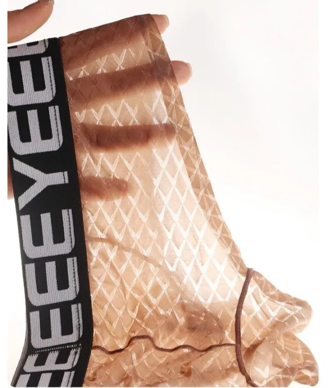 Sexy Männer Unterwäsche Eis Seide Raute Ultra-dünne Transparente Weiche Mann Slips Hüfte Heben Atmungsaktive Elastische Herren Höschen niedrige Taille — image 3