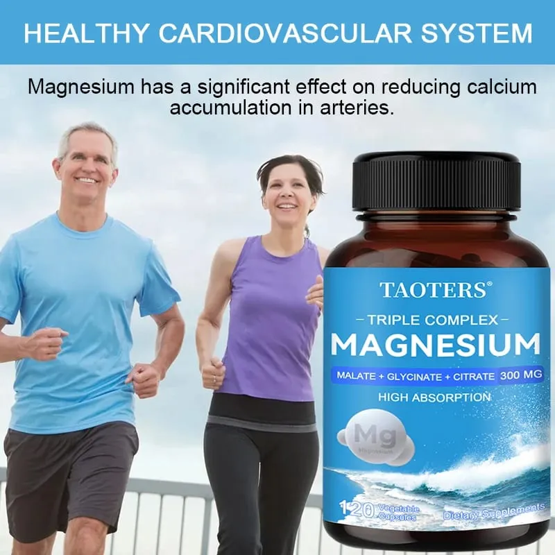 Magnesium Malate + Glycine + Magnesium Citrate 300 Mg - Supports Heart Health and Muscle Function; Improves Energy Mood — image 3