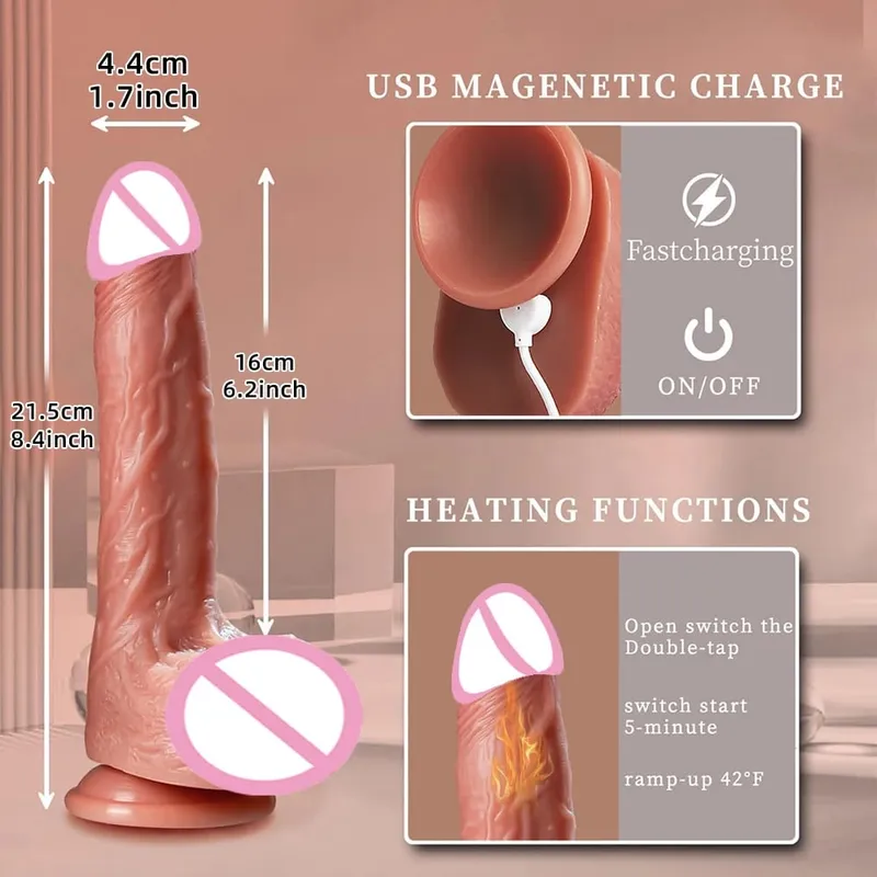 Thrusting DildoสมจริงPenis G Spot Clitoris Stimulatorของเล่นสำหรับผู้ใหญ่ซิลิโคนMan Dickสำหรับผู้หญิงคู่ผลิตภัณฑ์ — image 3