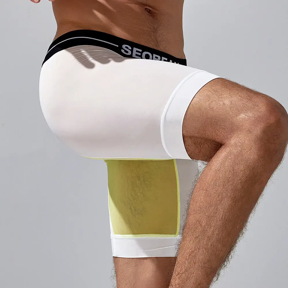 Spring new men's underwear trendy color matching long men's boxer underwear 240201 — image 12