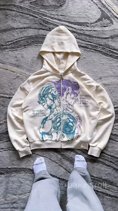 Harajuku Horror Face Hoodies Oversized Mens Womens Zipper Hoodie Hip Hop Couples Unisex Y2k Street Sweatshirt