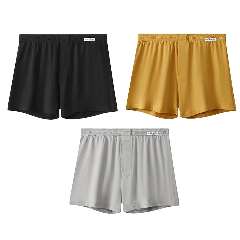 1/3 PCS Men's Cotton Loose Boxer Shorts Soft Moisture-Wicking Jersey Underwear Plus Size Lounge Summer Stretch Sleep Arrow Pant