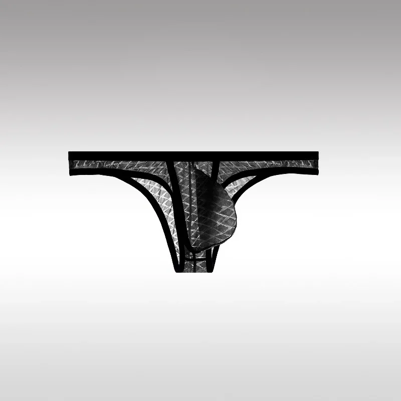 Men's Underwear Sexy Low Waisted Comfortable Triangle Pants Ice Silk Mesh Transparent Briefs