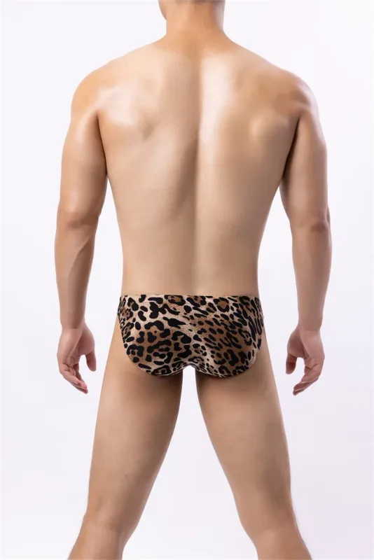 Sexy Men's Briefs Underwear Leopard Pattern Low Waist Soft Slip Briefs Lingerie Underpants Pouch Tangas Sexis De Hombre — image 13