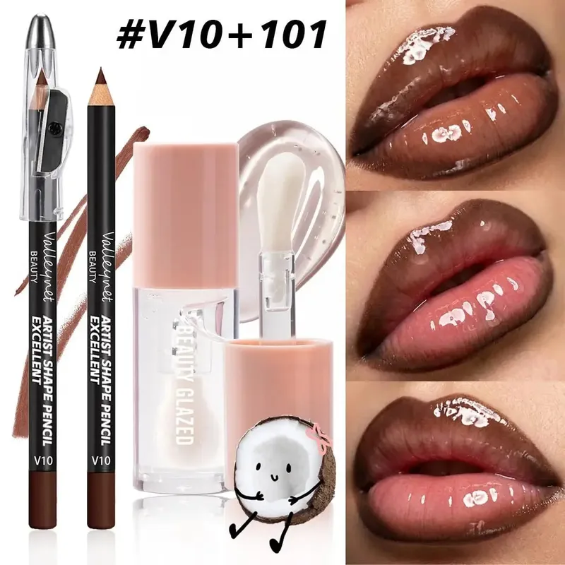 2Pcs/Set Precision Lip Kit Duo -Creamy Liner with Built-in Sharpener & Moisturizing Liquid Lipstick - Defined Contour Makeup Set — image 4