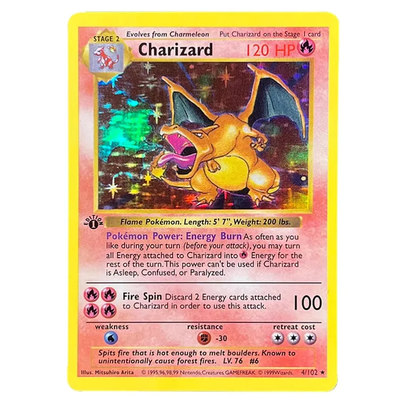 PKM Foil Cards Charizard Blastoise Venusaur Alakazam Mewtwo Zapdos Raichu 1996 1st Edition Game Collection PTCG Proxy Cards — image 6