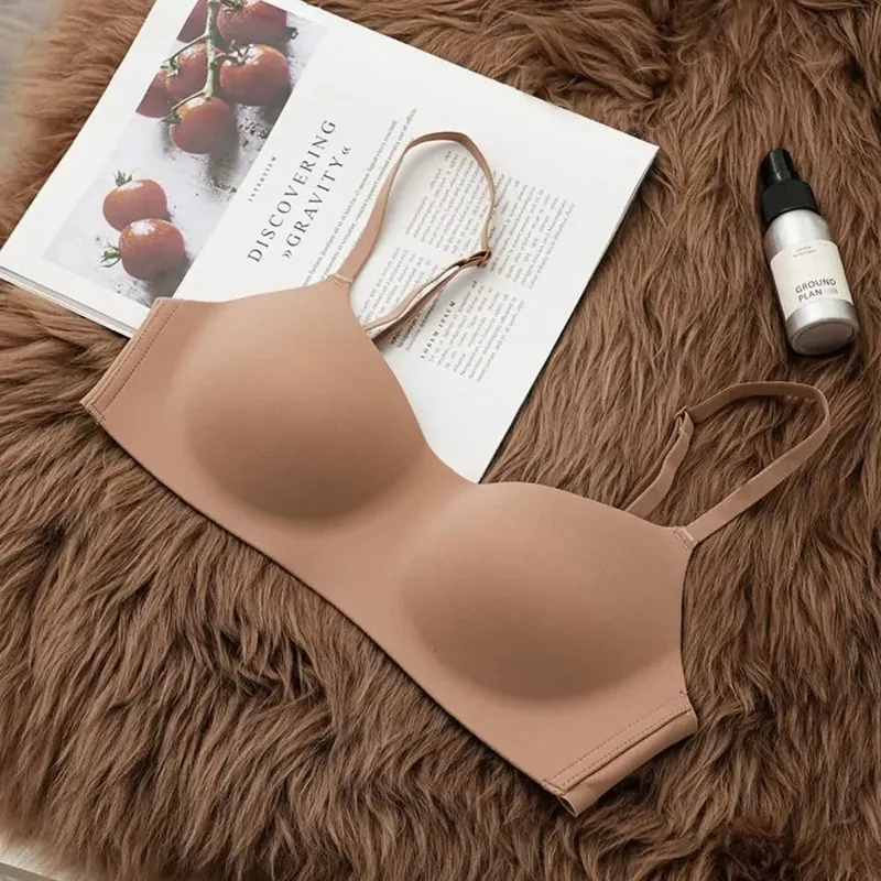 Reggiseno wireless morbido e confortevole, tessuto traspirante, coppa sottile, reggiseno push-up, design raccolto, reggiseno senza ferretto, lingerie bellezza