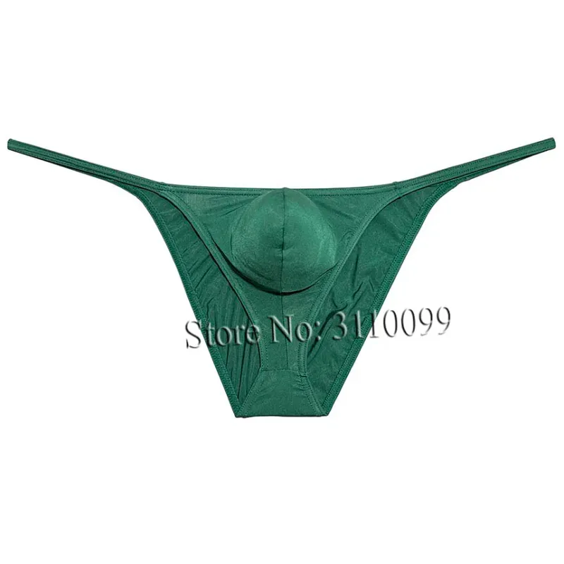 Men's Briefs Shiny Enhance Bikini Bulge Pouch Ruched Skimpy Underwear — image 5