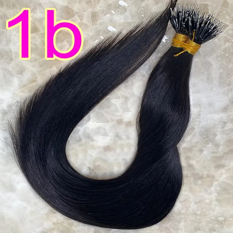 Micro Ring Hair Extension Ombre 100% Virgin Human Hair Extensions Nano Ring Micro Beads Tip Thick Full Head 18"-30"extensiónes