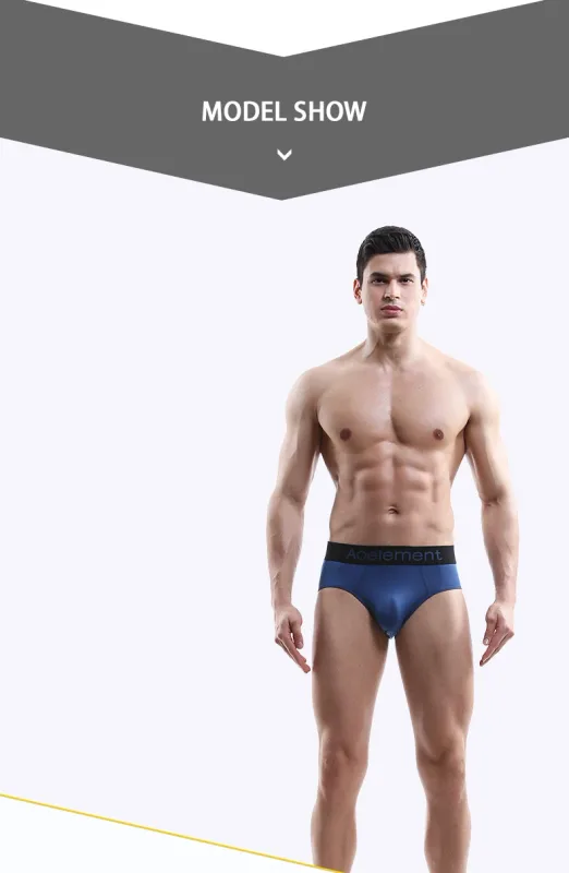 Men's underwear triangle shorts ice silk fashion breathable sexy thin U convex bottom pants youth low waist triangle shorts head