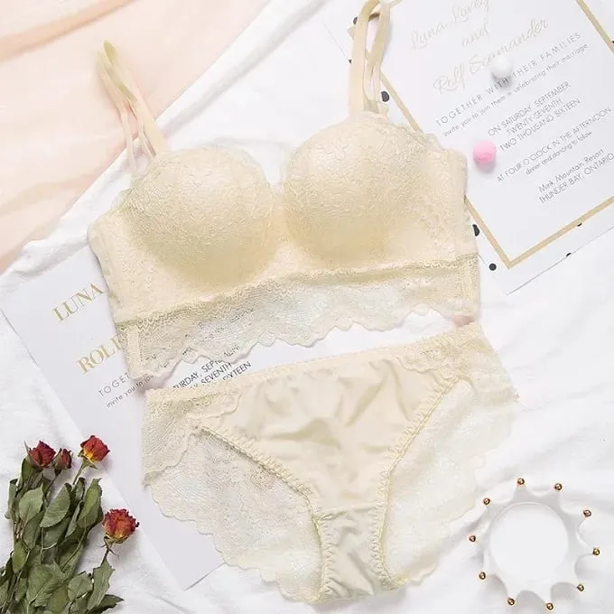Sexy Push Up Bra Lingerie Set - Comfortable Wireless Lace Underwear Massage Palm Cup for Lift 75C/80C/85C — image 12