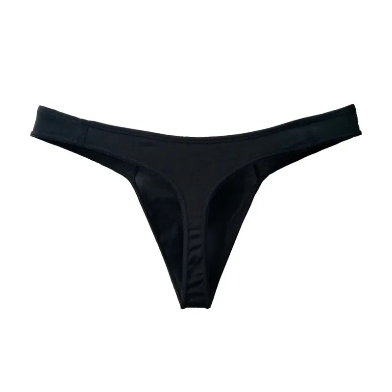 Men Underwear G String Cotton Thong Solid Color Soft Low Rise Male Bikini Briefs Comfy Penis Pouch Underpants Plus Size