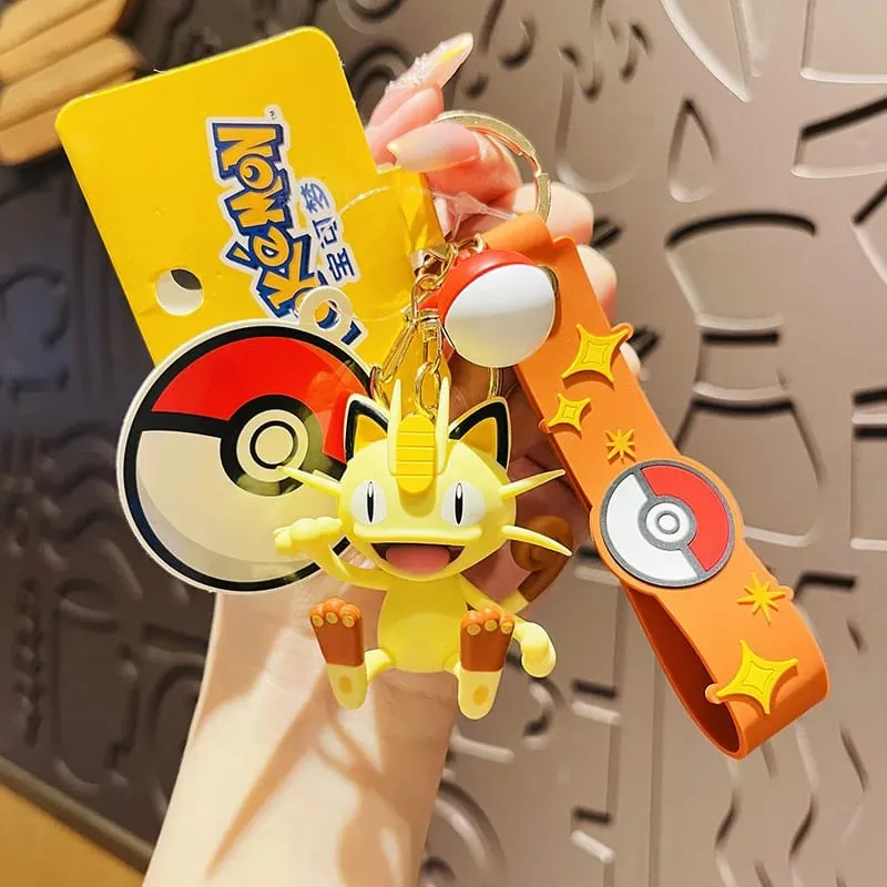 Pokemon Anime Figures Pikachu Gengar Meowth Keychain Car Key School Bags Backpack Decoration Desktop Decoration Toy Gift — image 11