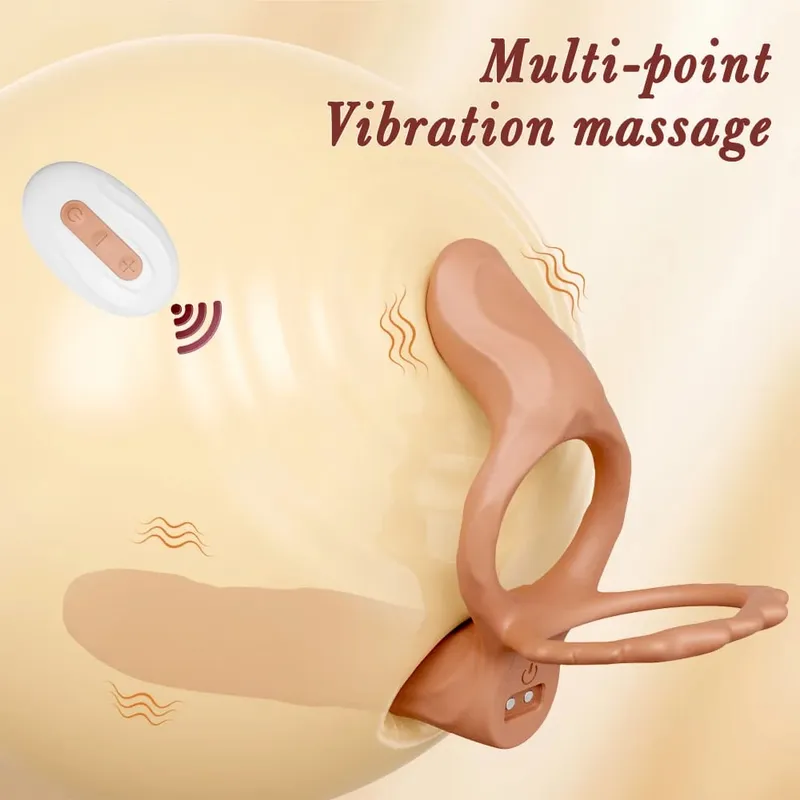 สอดใส่คู่Vibratorสำหรับคู่แหวนอวัยวะเพศชายSemenแหวนอวัยวะเพศชายขยายเรียลไทม์Vibratingเพศของเล่นสำหรับผู้ชายผู้ใหญ่ — image 2