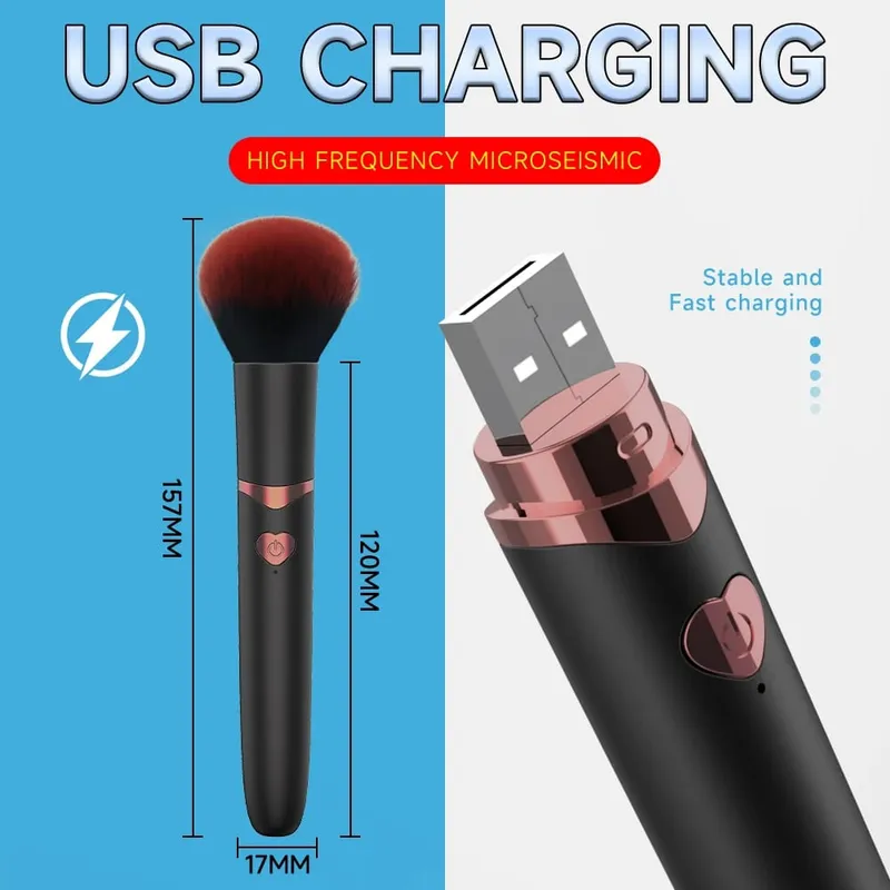 Vibrators Makeup Brush 7 Mode Vibration Nipple Clit Stimulator Female Bullet Massager Discreet Adult Sex Toy for Woman 18+
