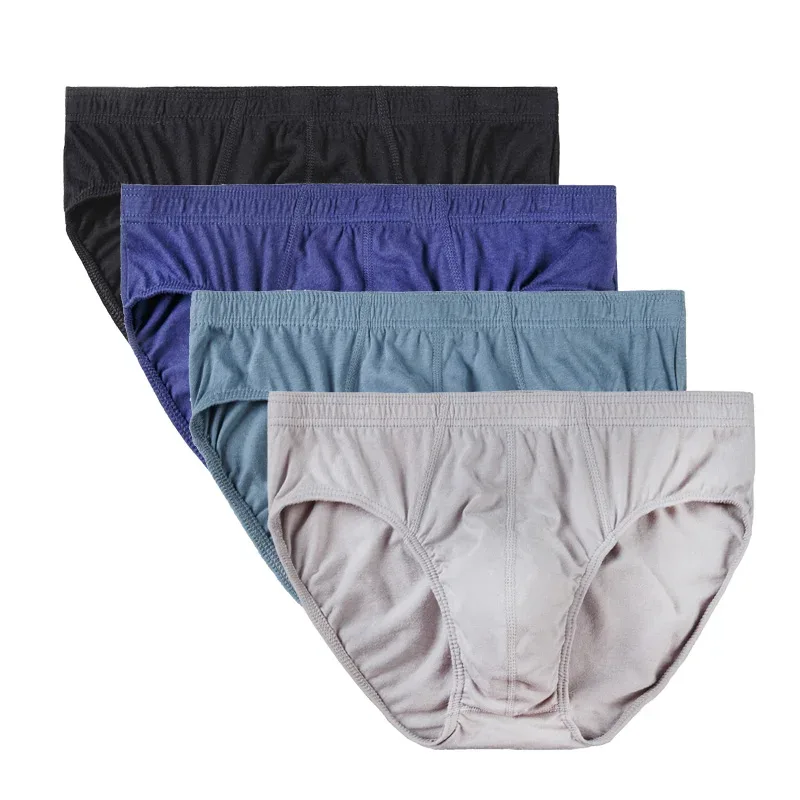 4 Pcs/Lot Men's 100% Cotton Breathable Briefs Comfortable Male Underwear Lingerie Panties Underpants Plue Size Xl -5Xl — image 17