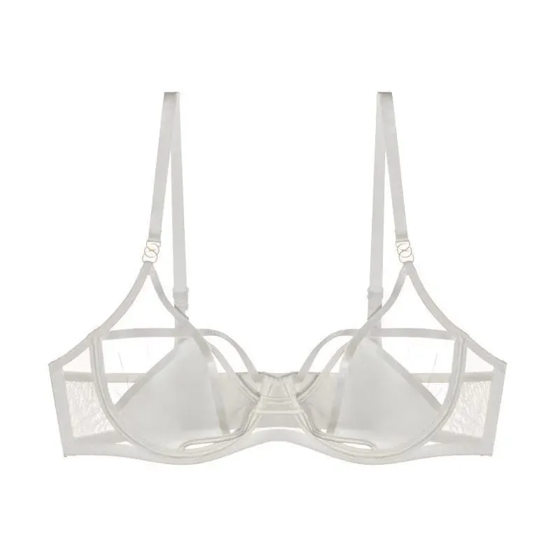 Set Sutiã E Calcinha Rendado Sem Espuma Aro Flexível Push Up Transparant Estilo Dark Academia Sensual E Elegante — image 5