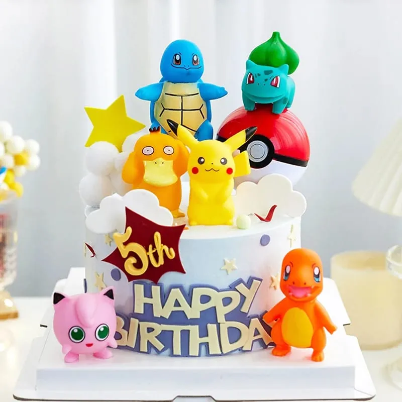 15Pcs/set Pokemon Cake Topper Pikachu Anime Figure Party Happy Birthday Pokemon Cake Decoration Supplies Boy Ornaments Kids Gift — image 4