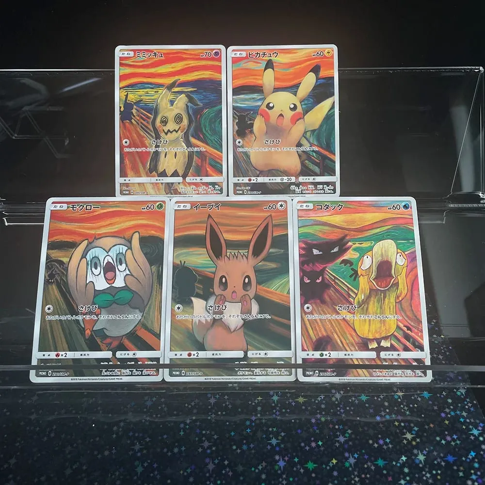 Kad Buatan Sendiri Versi Jepun DIY Sm-P Promo Psyduck Eevee Mimikyu Rowlet Munch A Kad Dagangan Koleksi Retrospektif — image 1
