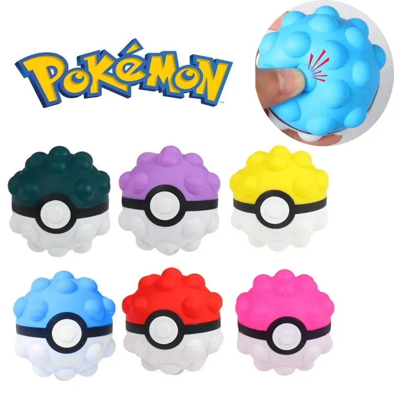 Pokemon Decompression Toys 6styles Cute Poke Ball Pinching Chronic Rebound Toys Small Unzip Ball Portable Play Children Gifts — image 1