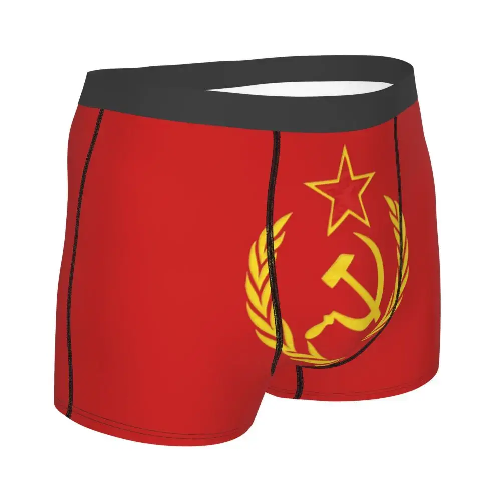 Hammer And Sickle CCCP Russian Soviet Flag Underwear Men Sexy Print Custom Boxer Shorts Panties Briefs Soft Underpants — image 3