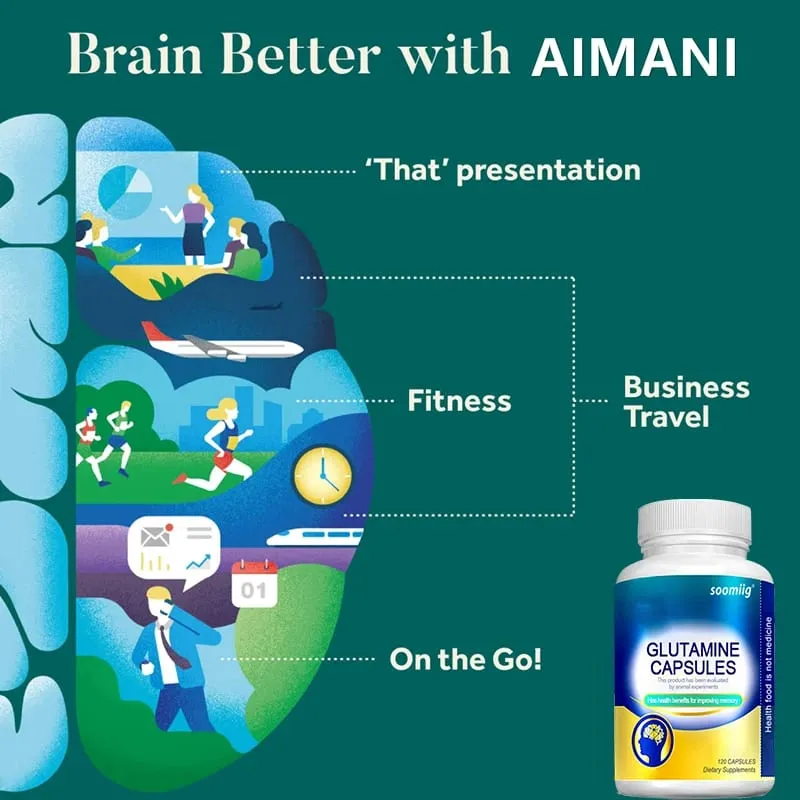 L-Glutamine - Supports Digestive Gut Health and Promotes Muscle Growth and Recovery Improves Immunity - 120 Capsules — image 3