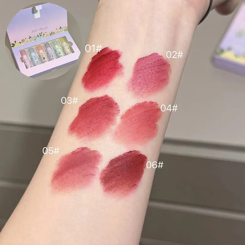 ART VALUE 6 Colors Matte Velet Liquid Lipstick Sets Sexy Red Tint Long Lasting Lipgloss Stain Waterproof Lip Mud Cosmetic Kits — image 5