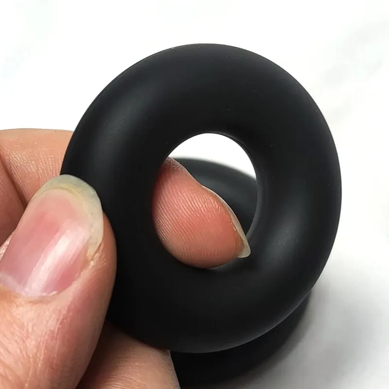 Silicone Soft Male Delay Ejaculation Penis Ring Lock Elastic Cock Rings Exercise Bands Sex Toys for Men Adult Sex Shop Black — image 4