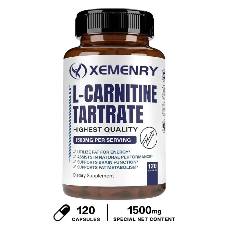 L-카르니틴 타르트레이트 프리미엄 캡슐 1500 mg - 자연 에너지 생산으로 신진대사를 지원합니다
