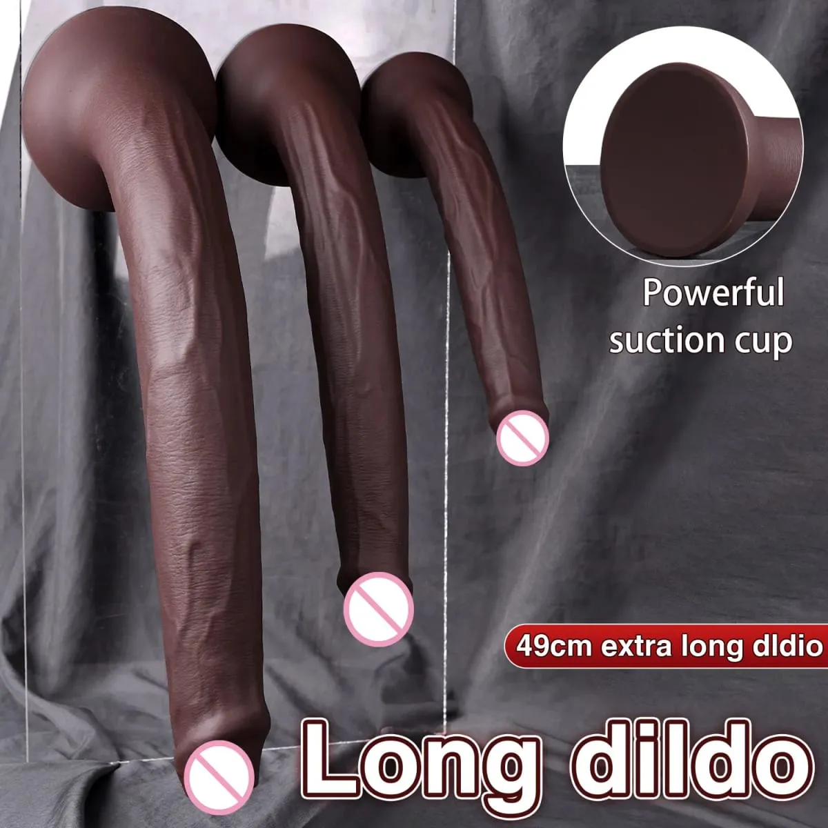 Dlouhé dildo Realistický tvar hada Jedna vrstva Silikon Velký penis Měkký Anální Sex Hračky Přísavka Dick pro ženy Bod G Orgasmus 18+