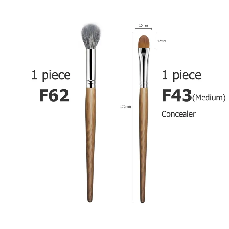 Small Contour Brush Bronzer Blush Soft Fluffy Natural Goat Hair Face Makeup Brushes Kit — image 14
