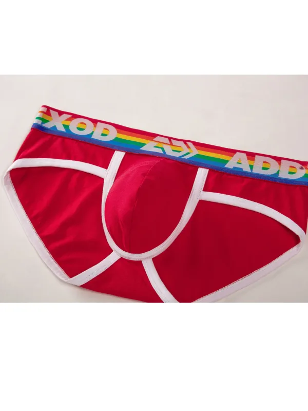 Sexy Men Underwear Rainbow Belt Multi Colored Youth Low Waist U Convex Pouch Brief Teenager Cotton Breathable Comfortable Bikini — image 23