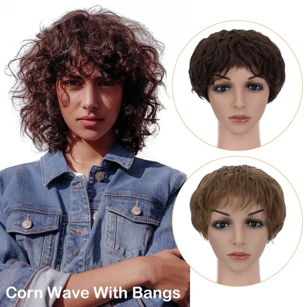 Snoilite Synthetic Natural Curly Hair Topper Replacement Hair Piece 13x13cm Short Hair Topper Clip in Wavy Hair Extensions Grey — image 5