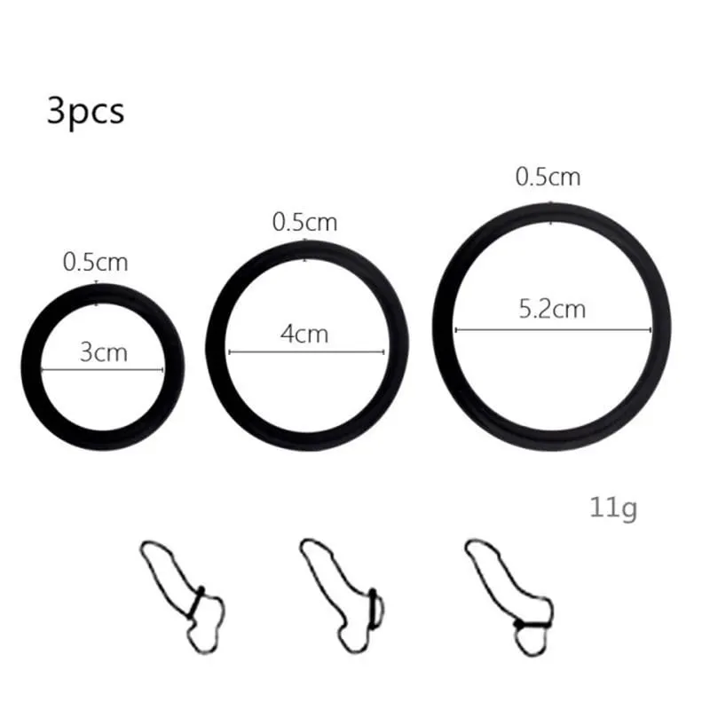 3Pcs Penis Ring Set Silicone Cock Rings Ejaculation Delay Cockring Sex Toys For Men Adult Product Dick Lock Erection Sexy Shop — image 10
