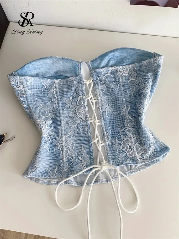 Sexy Lace Strapless Mini Top Ladies Backless Bandage Camisole 2025 Fashion Women Hotsweet Senior Chic Beachwear Corset — image 3