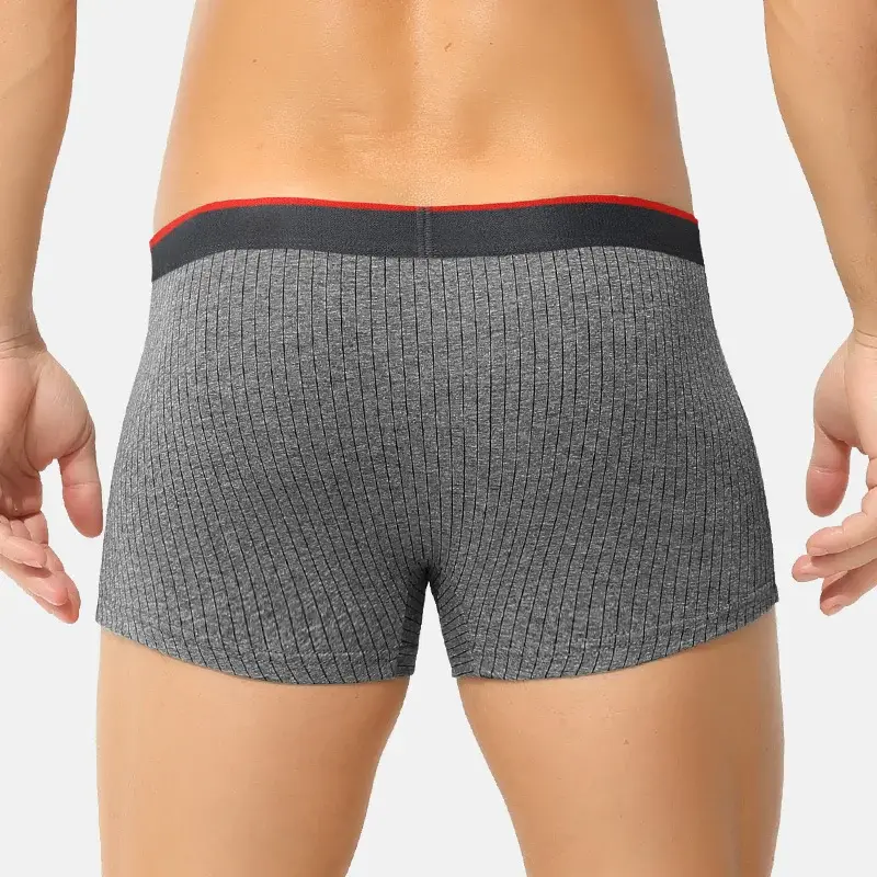 3PC Men's underwear cotton boxers youth plus size short shorts boys boxer shorts head summer thin underpants — image 2
