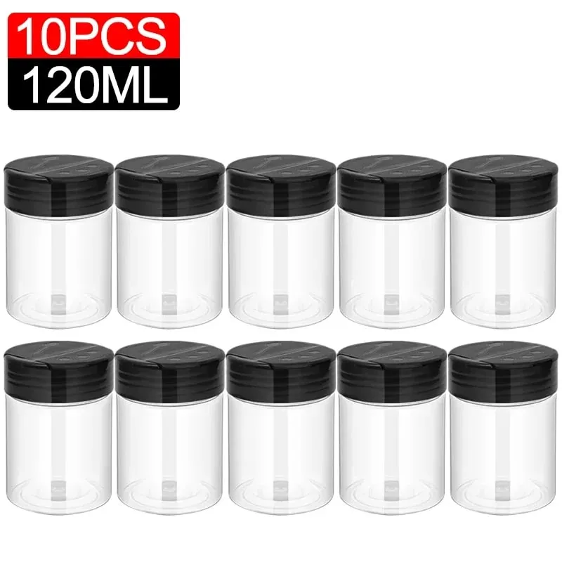 10/1PCS Clear Spices Bottle Salt Pepper Shakers Plastic Barbecue Seasoning Jars Condiment Box Home Kitchen Powder Storage Can — image 15