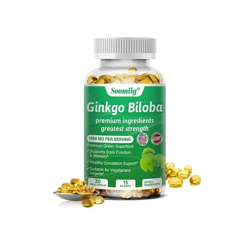 Ginkgo Biloba 1000mg with Vitamin B Zinc Helps Maintain Memory & Cognition Herbal Dietary Supplement Gluten Free & Non-GMO — image 8