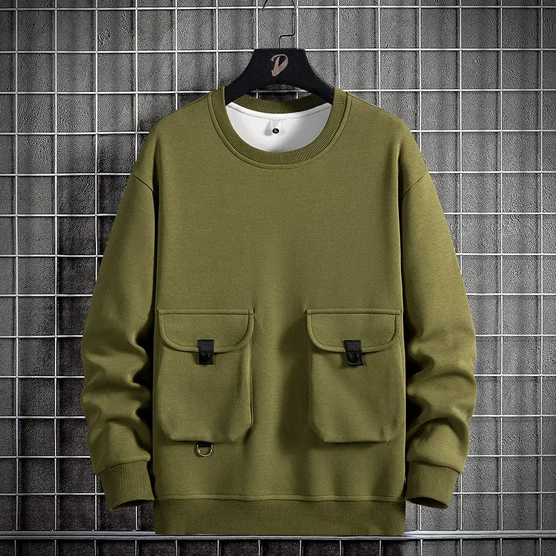 2024 Spring Men Stripe Sweatshirt Cotton Oversized Hoodies Men Long Sleeve O-Neck Pullovers Male Streetwear Fashion Tops 6Xl 8Xl