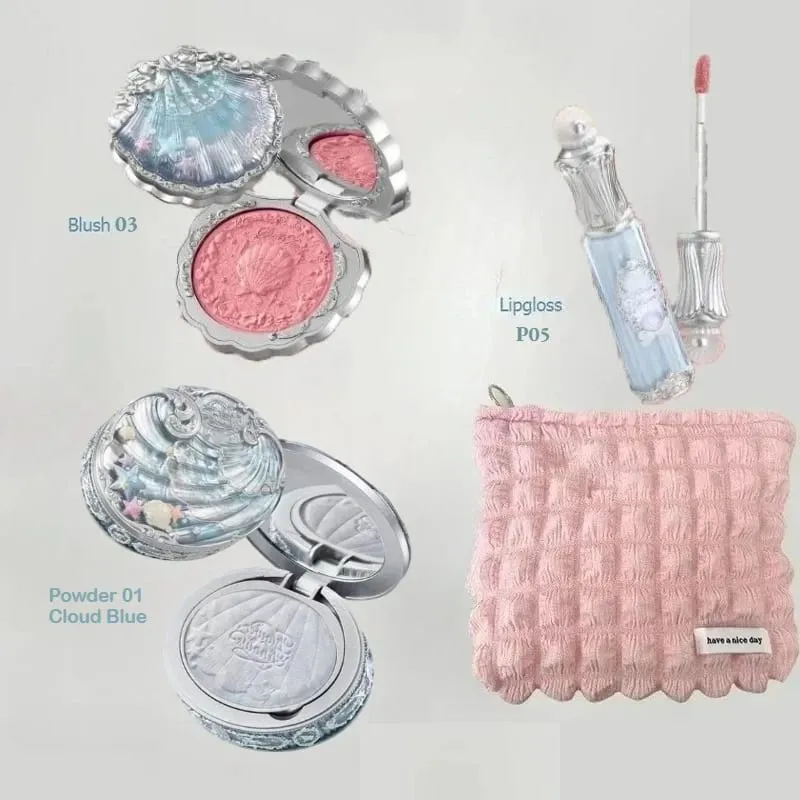 Makeup Flower Knows Set Swan Ballet Series Six Color Eyeshadow Palette Embossed Blusher Shine Lipstick Kit With Bag All In