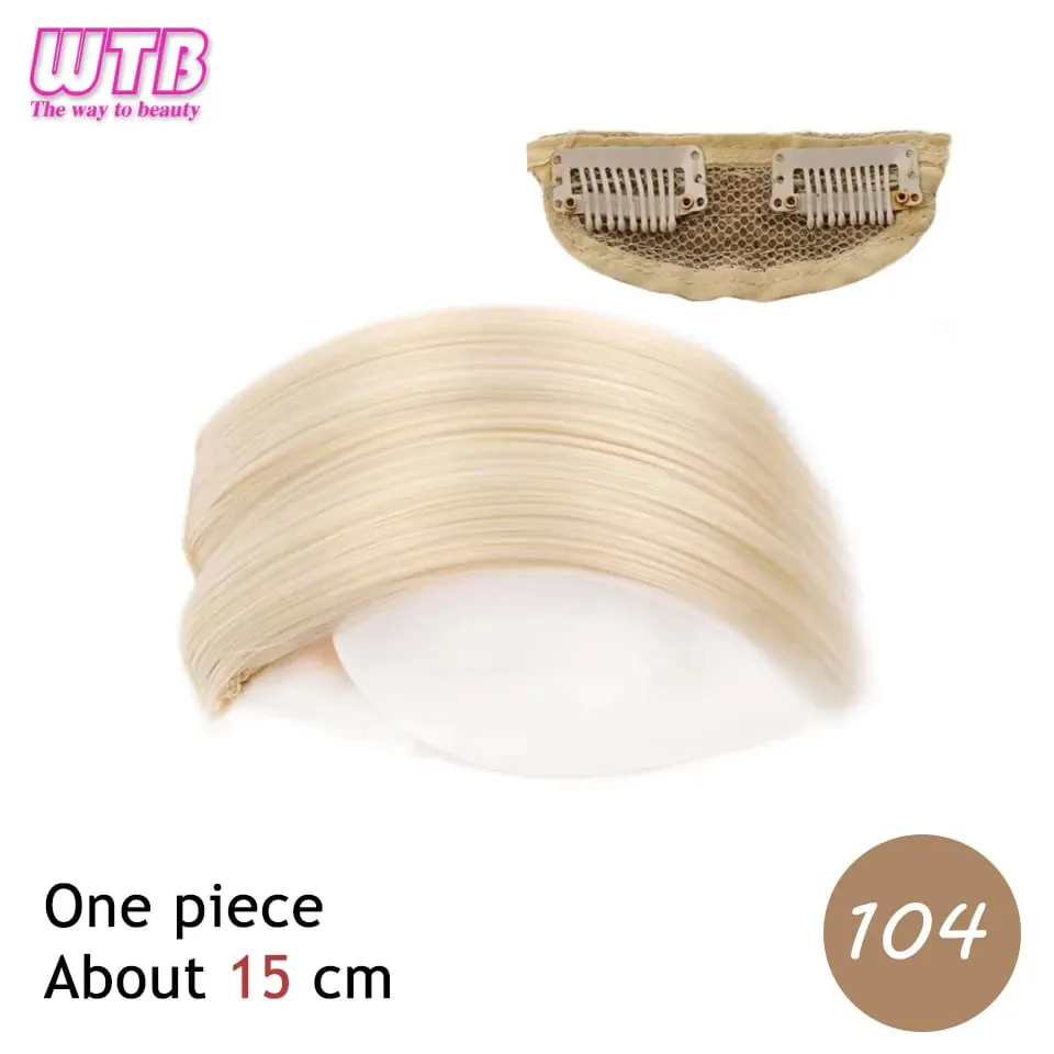 Synthetic Invisible Seamless Hair Pads Clip In One Piece 2 Clips Increase Hair Volume Hair Extensions Top Side Cover Hairpiece
