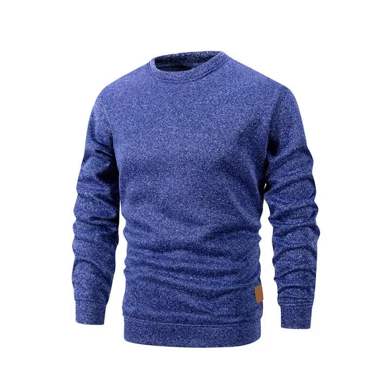 New Men's Sweater Spring Autumn Round Neck Long Sleeve Pullover Casual Sports Sweatshirt High Quality Solid Color Fleece Coat — image 4