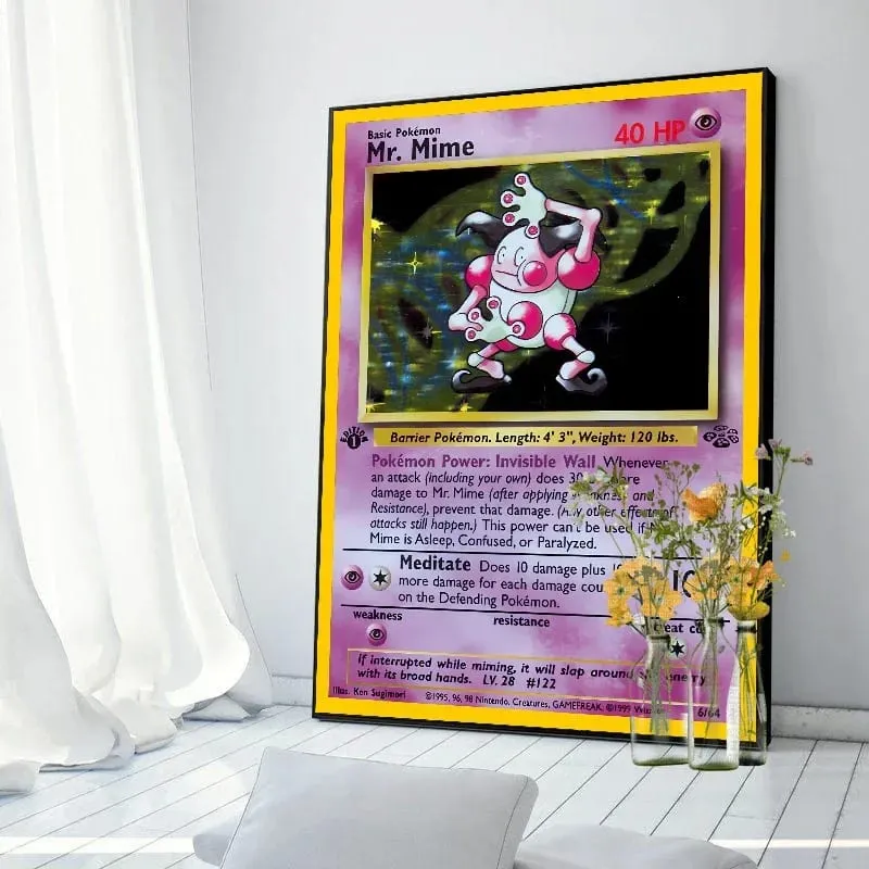 Pokemon Basis Set 1996 Jaar Engels Kaarten Shining Canvas Painting Poster Print Watercolor Wall Art Picture Home Decor Gifts — image 18