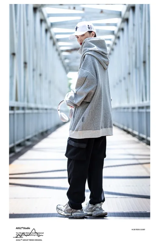 Autumn Men's Windbreaker Turtleneck Hooded Sweatshirts New Japanese Ninja Hoodies Women Line Print Oversized Y2K Vintage Hoodie — image 14