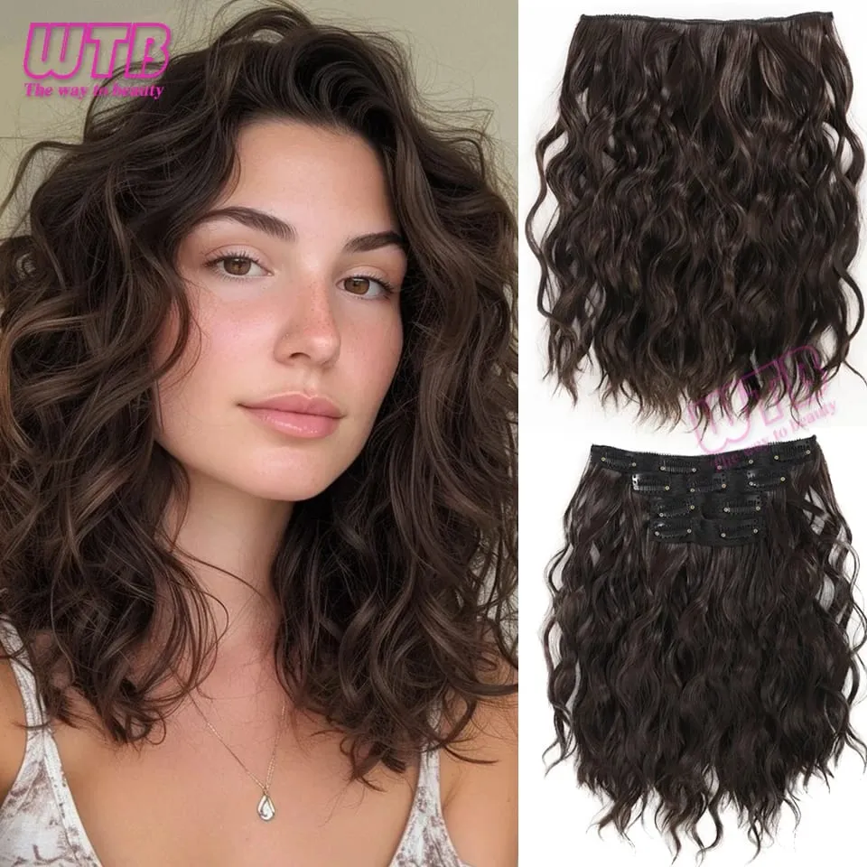 Synthetic Heat Resistant Hair Extensions Multi Color Clip-in Body Wave 12inch 4 PCS Double Weft for Women Girl Daily Party Use — image 12